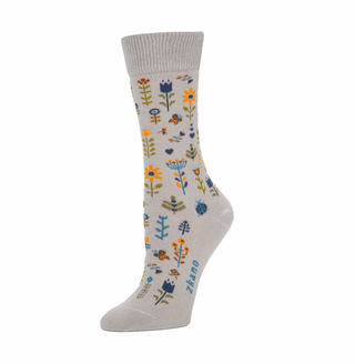 Folksy Floral Heather Women's Crew Socks