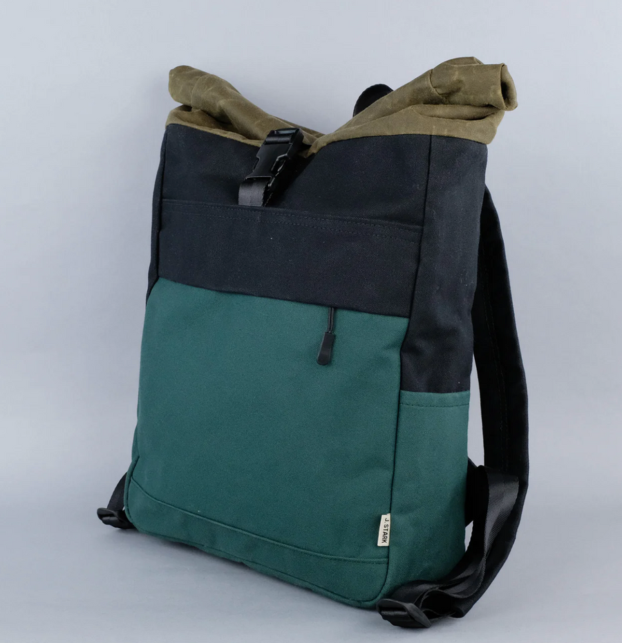 Sentinel Rolltop Backpack - Juniper + Black Heavyweight Canvas (Lagoon)