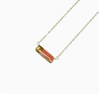 Tiny Reed Necklace - 16" Hot Pink / Gold