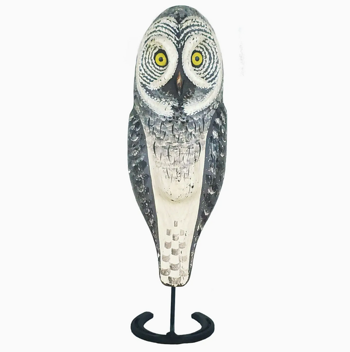 Large Great Gray Owl Statue