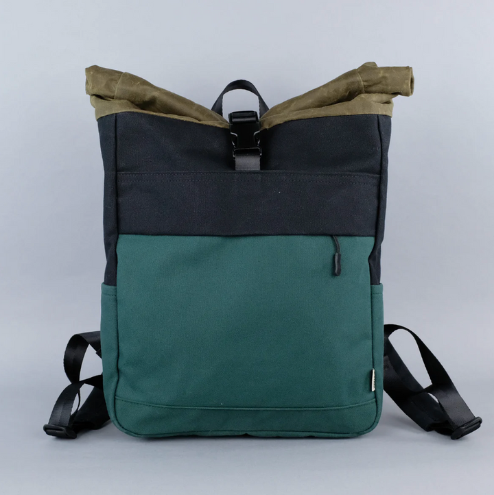 Sentinel Rolltop Backpack - Juniper + Black Heavyweight Canvas (Lagoon)