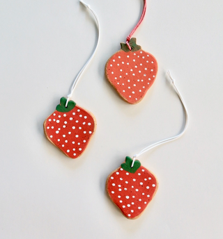 Strawberry Ceramic Ornament
