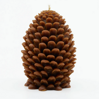 Brown Pinecone Beeswax Candle - Large