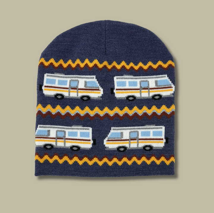 RV Van Life Denim Blue Knit Beanie