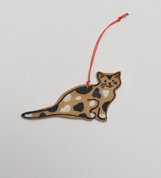 Gold Cat Ceramic Ornament