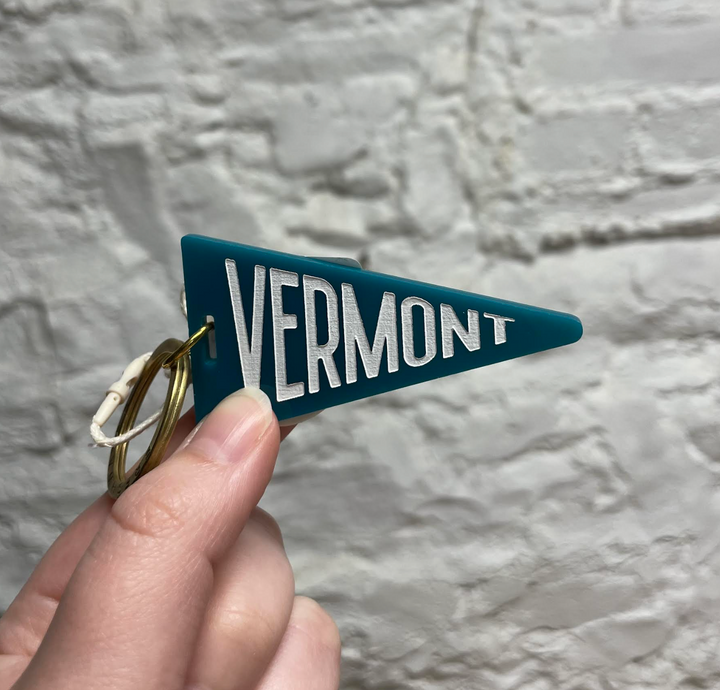 Vermont Pennant Acrylic Keychain - Jade