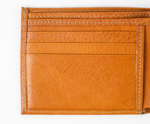 Leather Bifold Wallet - Modern Saddle