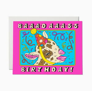 bad ass goat birthday card - RC5