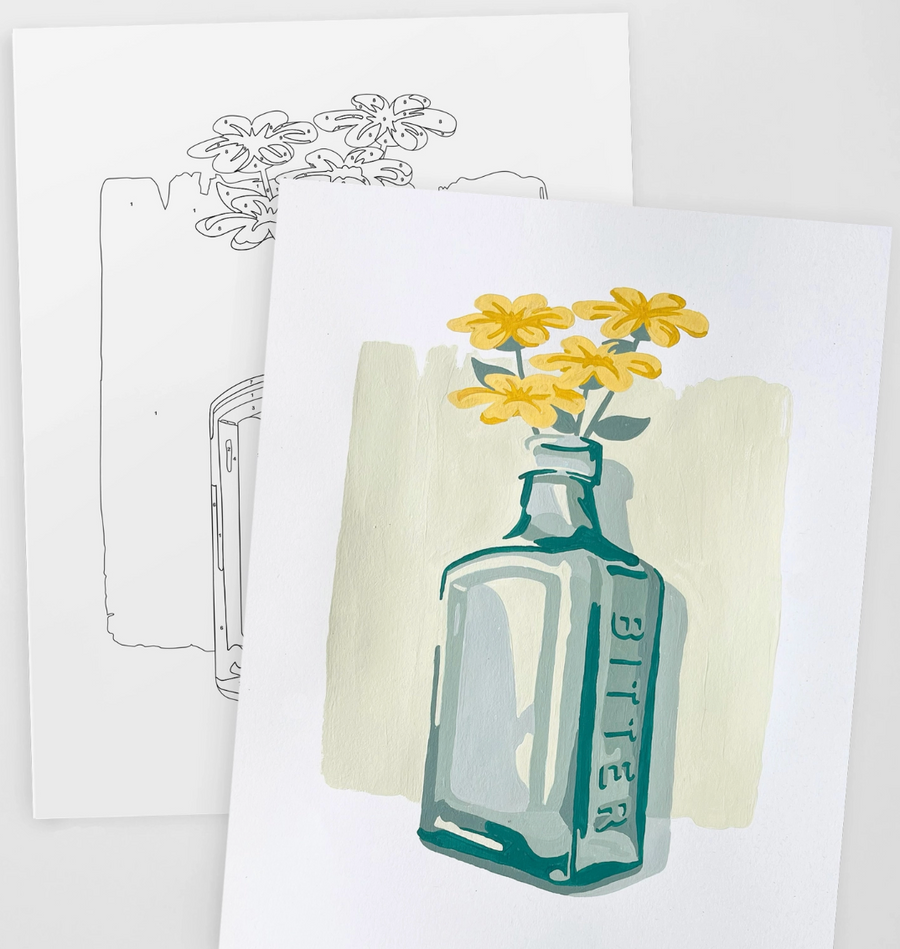 Bottle Study Paint-By-Numbers Kit