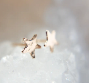 Tiny Hammered Star Studs - 14k Gold Filled