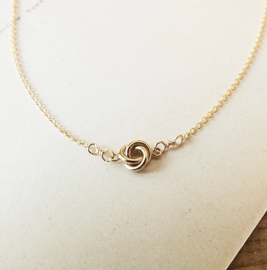 Love Knot Necklace - 14k Gold FIll