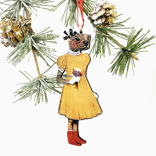 Wooden Collage Christmas Ornament - Otter