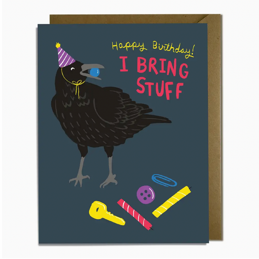 crow tokens funny birthday card - KF5