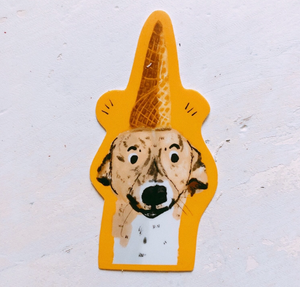 Ice Cream Cone Party Hat Sticker