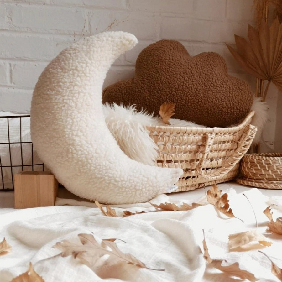 Sherpa Moon Pillow - Beige