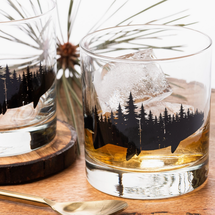 Fish and Forest Whiskey Glass