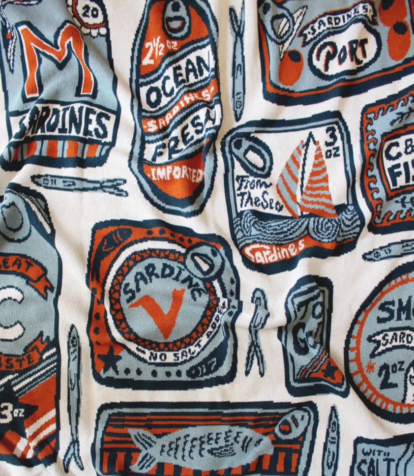 Sardines Throw Blanket