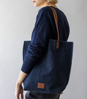 Hana Canvas Tote Bag - Midnight Blue