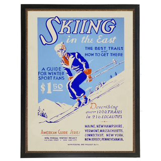 Framed vintage Skiing in the East magazine cover (PICK UP ONLY)