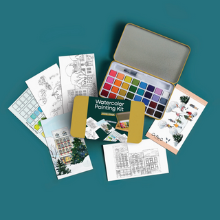 Winter Village Watercolor Painting Kit