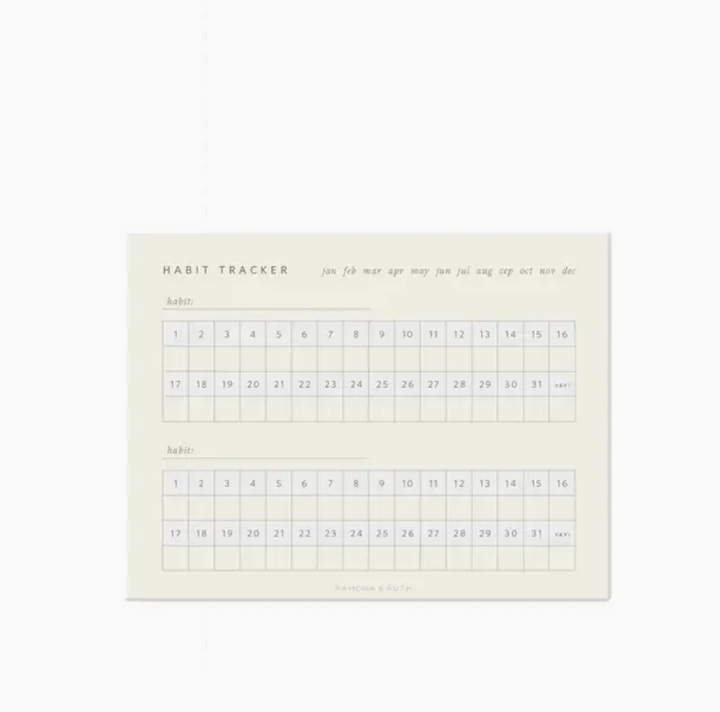 Monthly Habit Tracker Notepad