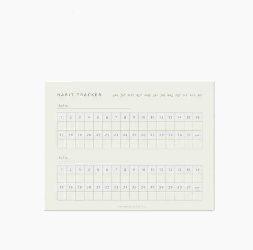 Monthly Habit Tracker Notepad