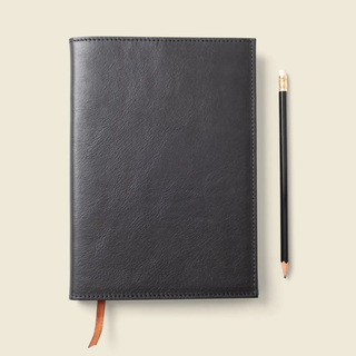 Refillable A5 Leather Notebook Cover-Black