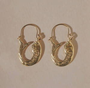 Cabrilla Fish Earrings - Gold Vermeil