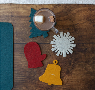 Merino Wool Coaster 4 Pack - Deck the Halls