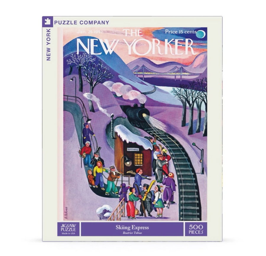 New Yorker Cover Skiing Express Puzzle - 500 Piece