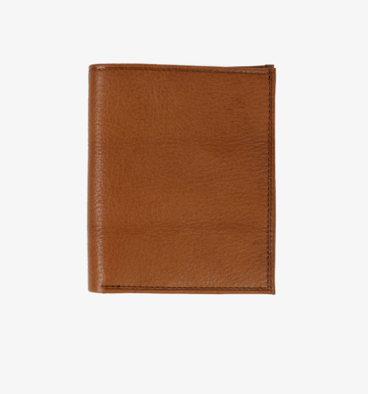 Leather Compact Wallet Slanted Pocket - Seven Hills Umber