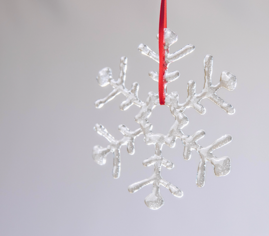 Icy Glass Snowflake Ornament