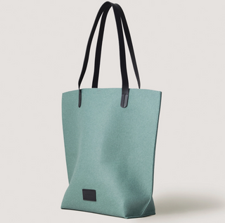Hana Merino Wool Tote - Spruce &amp; Black