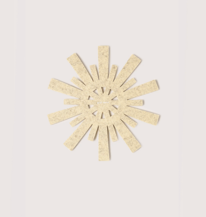 Merino Felt Starburst Trivet - Champagne