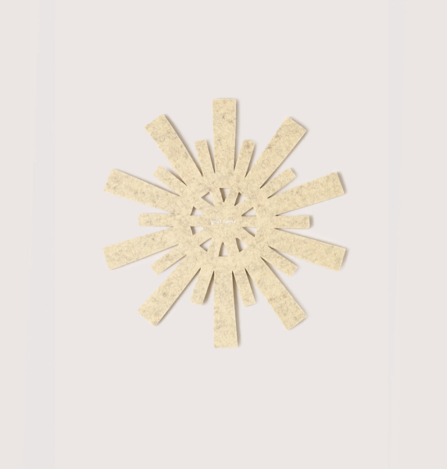 Merino Felt Starburst Trivet - Champagne