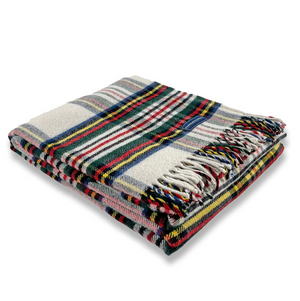 Stewart Plaid Throw - 50x72 Natural