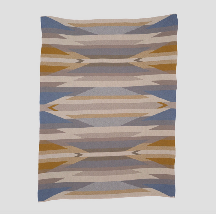 Southwest Arrows Sustainable Throw Blanket - Blue