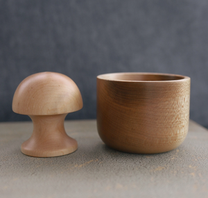 Mushroom Kitchen Wood Mortar &amp; Pestle