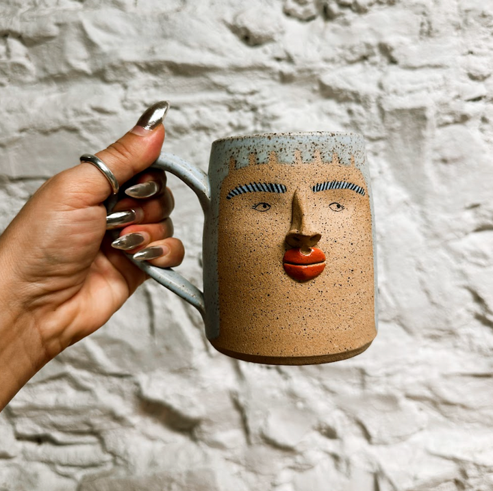 Victory Pottery Head Mug - LIGHT Teal