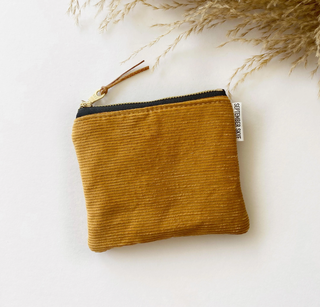 Mustard Yellow Corduroy Small Square Pouch