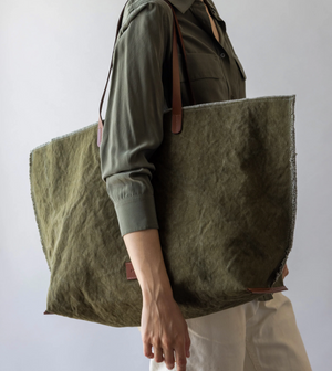 Hana Canvas Boat Bag - Olive