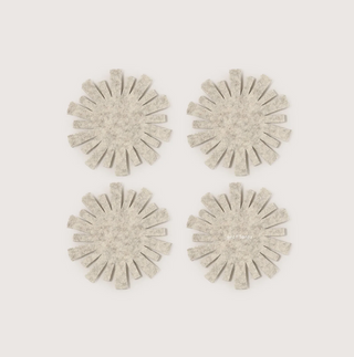 Merino Wool Starburst Coaster 4 Pack - Heather White