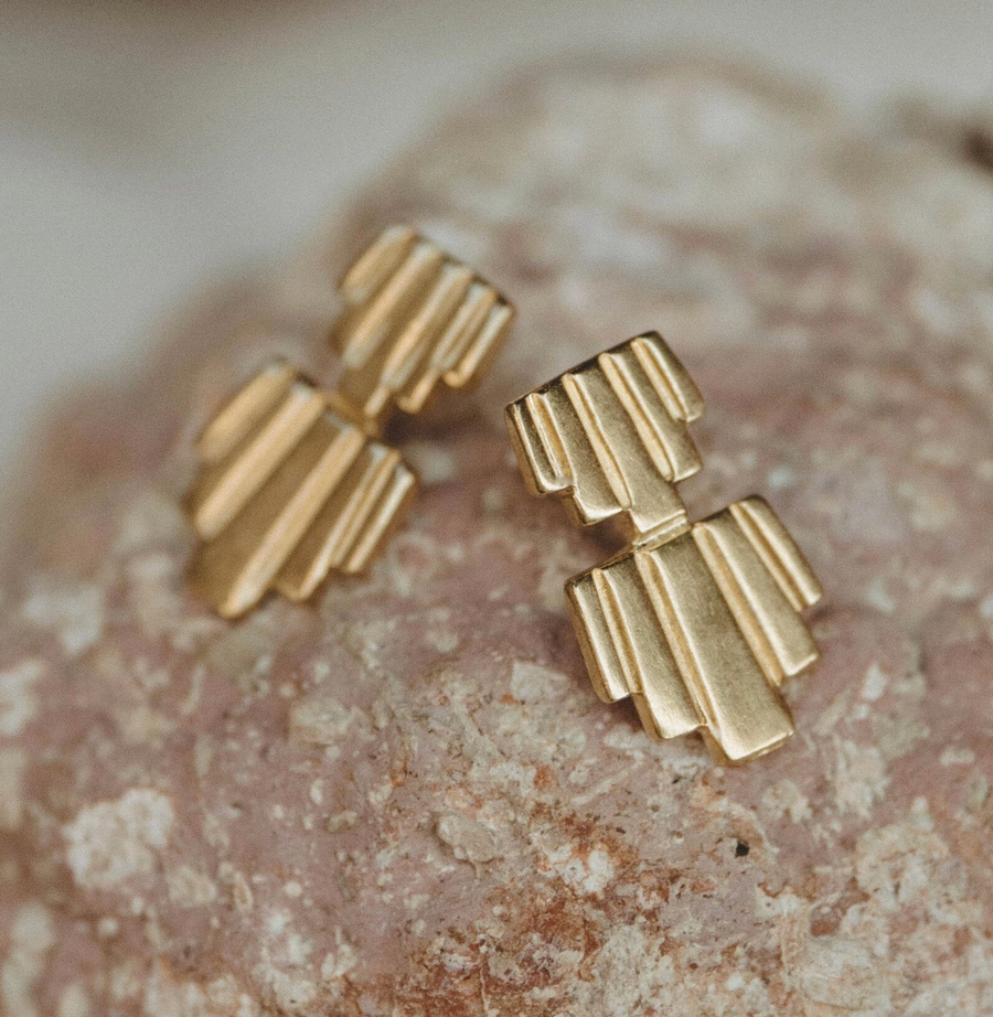 Empire Earrings - 14k Gold Vemeil