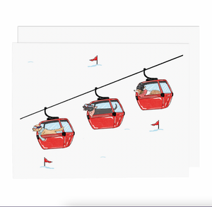 ski dogs gondola card - RC7