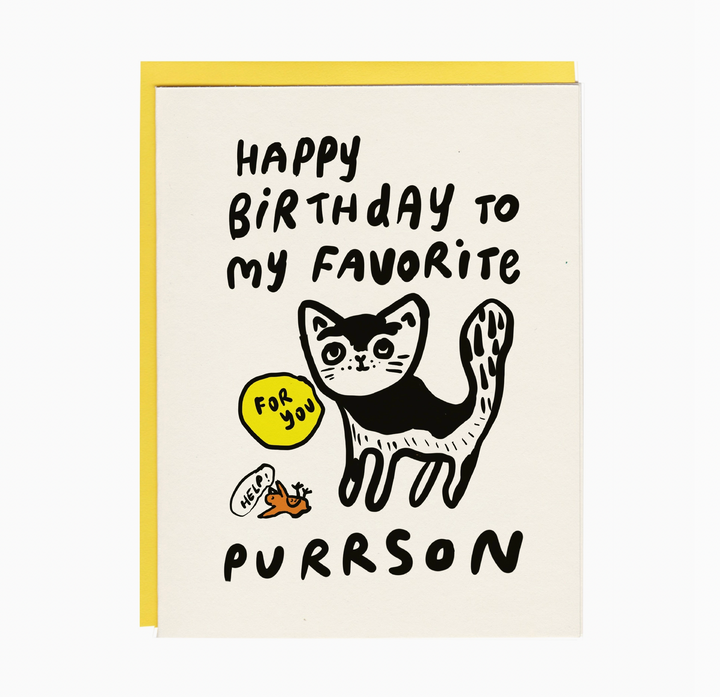 happy birthday to my favorite purrrson cat card - IM5