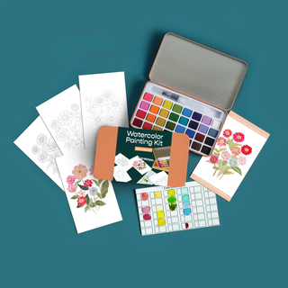 Watercolor Painting Kit Zinnia Garden