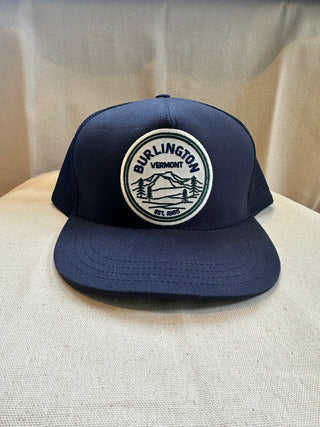 Navy Hat with Burlington Mountains Patch