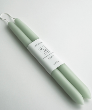 Eucalyptus Beeswax Dipped Taper Candles Set of 2 - 10inch