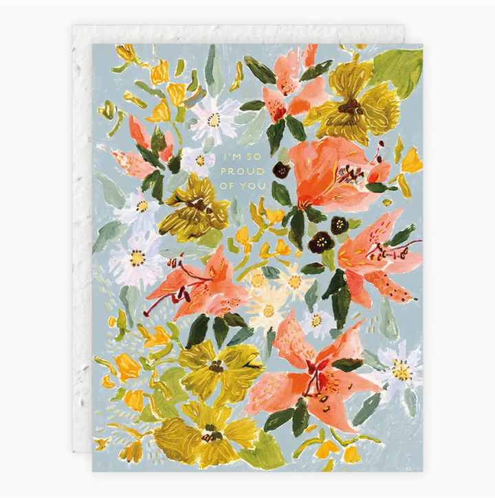 bouquet in blue proud of you card - SL4