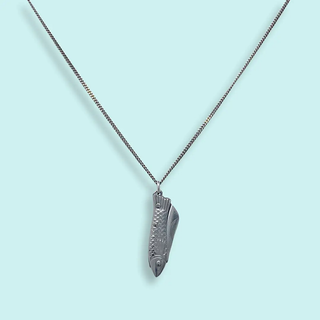 Small Silver Fish Knife Necklace 18"